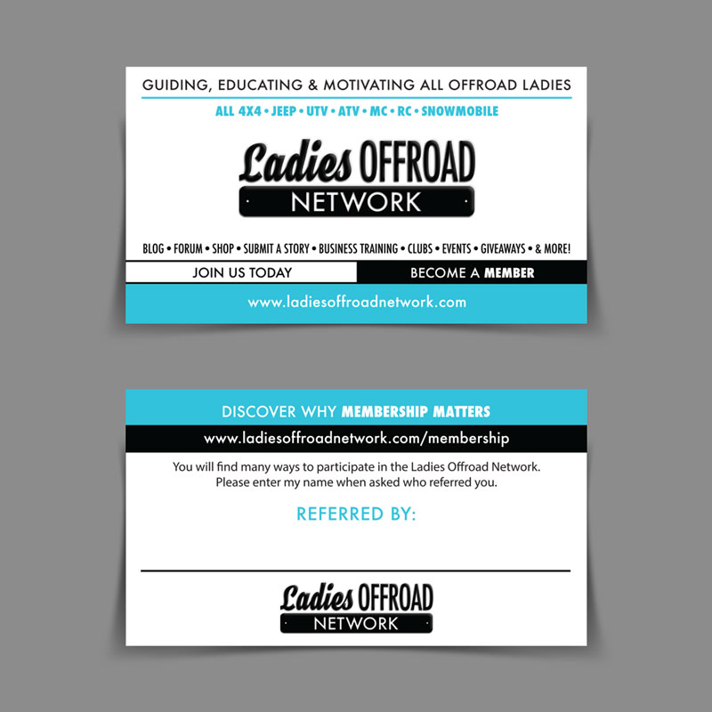 Ladies Offroad Network Referral Card
