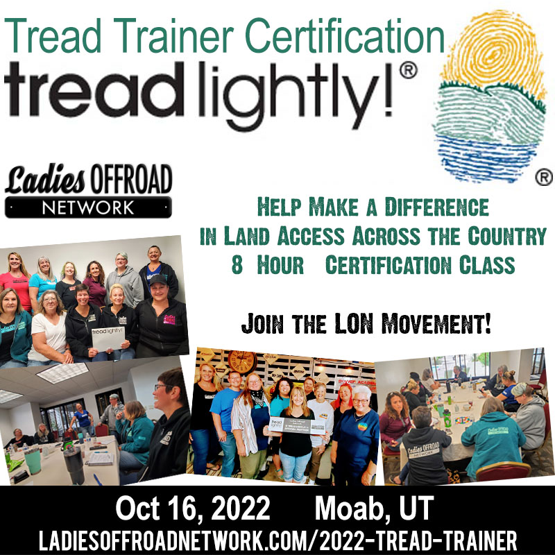 LON TreadLightly! Tread Trainer Certification Ladies Offroad Network